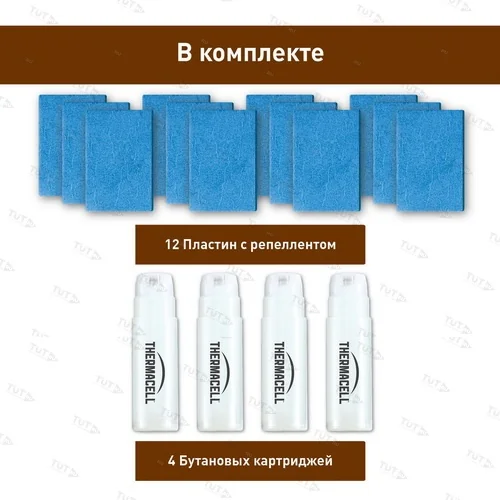 Набор запасной Thermacell с запахом земли (4 газовых картриджа + 12 пластин)