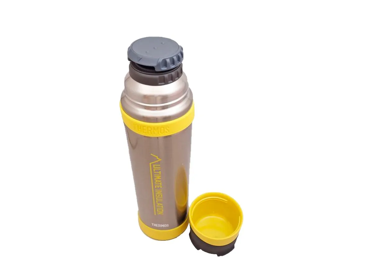 Термос для напитков THERMOS FFX-901 CS 0.9L, стальной с жёлтым