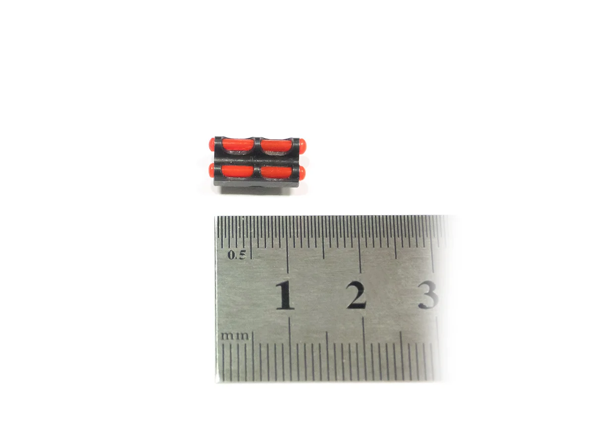 Мушка Nimar двойная оптоволоконная красная, D 1,5мм, резьба 3мм