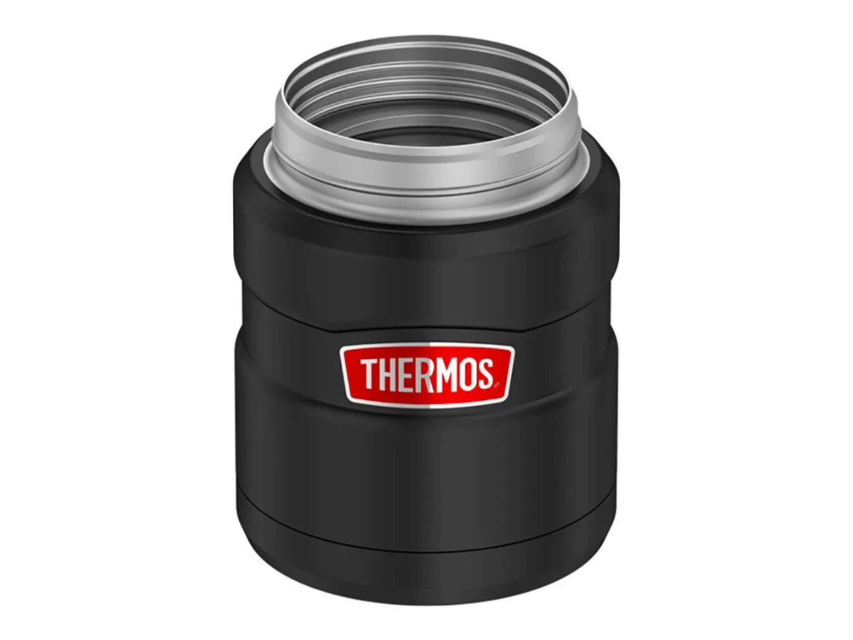 Термос для еды THERMOS KING SK-3000 RCMB 0,47L, складная ложка, чёрный
