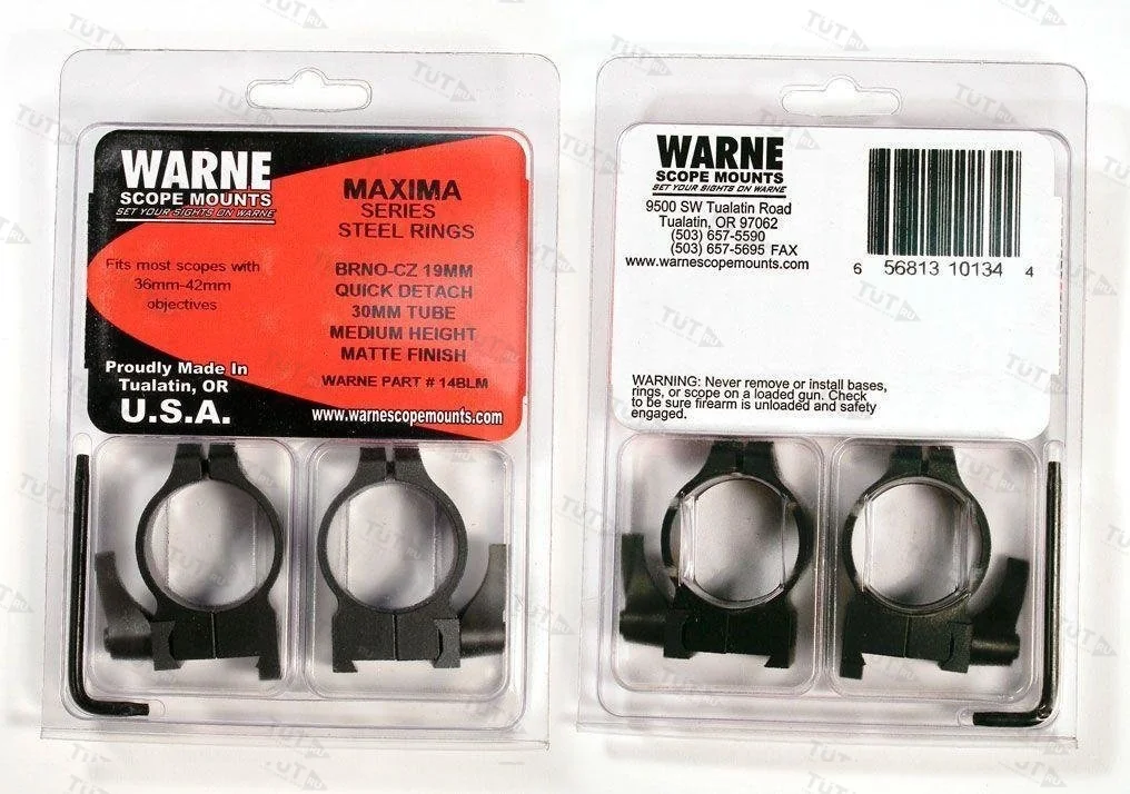 Крепления Warne CZ550 для прицелов 30мм QD Medium (14BLM)
