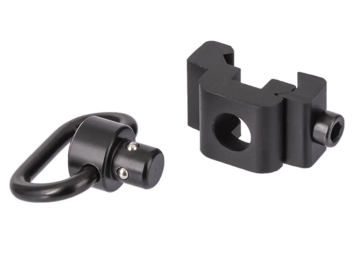 Антабка ShotTime быстросъёмная QD, на Weaver, для ремня 25мм, чёрная