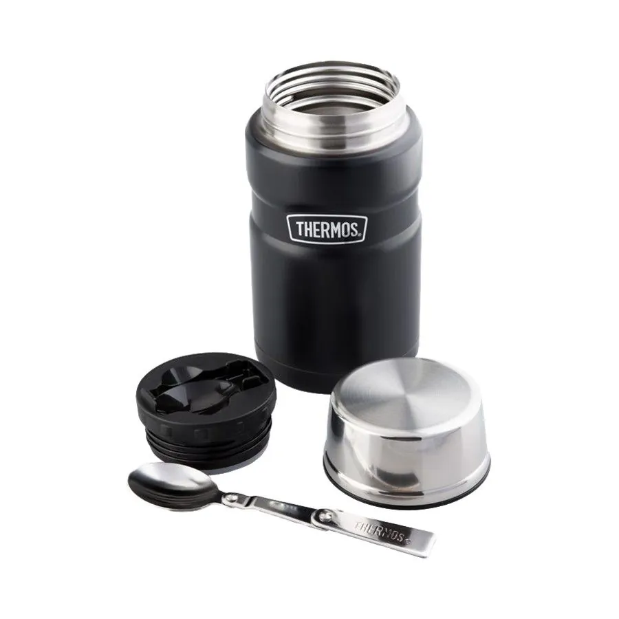 Термос для еды THERMOS KING SK-3020 0.71L, складная ложка, чёрный