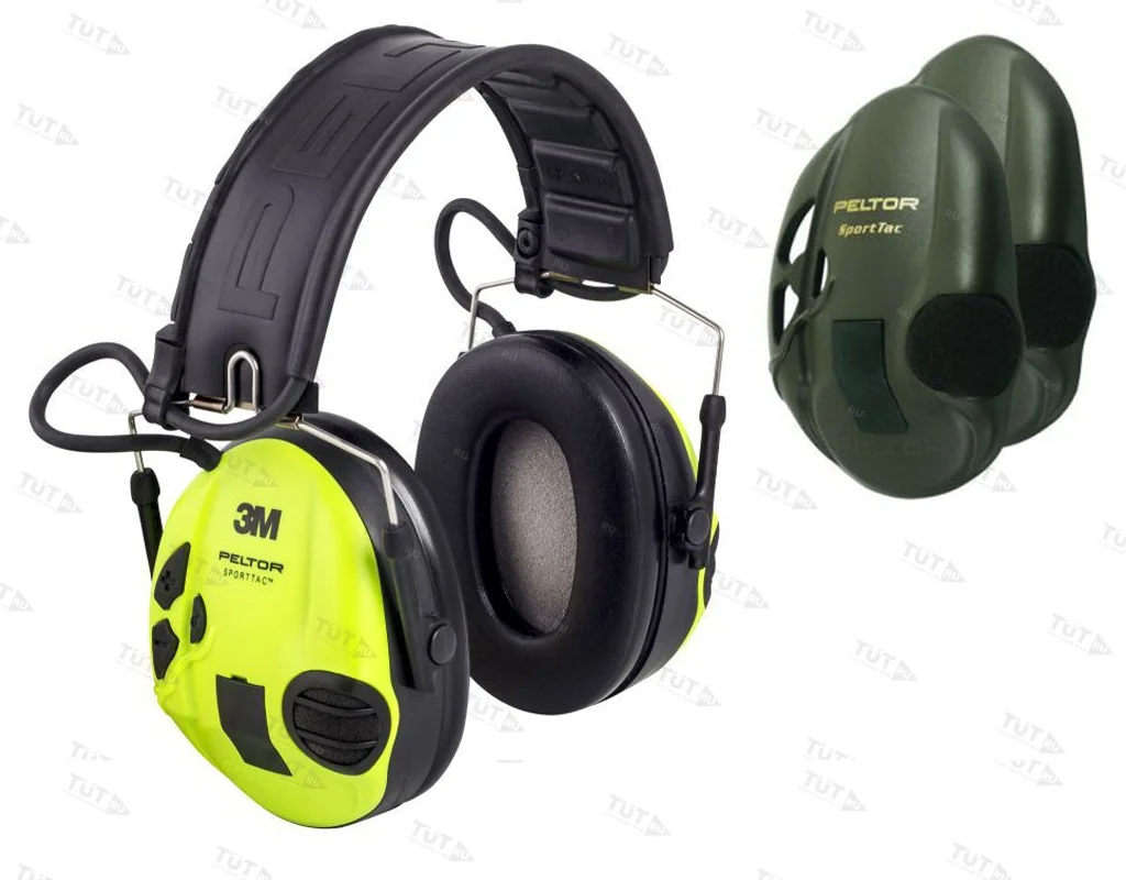 Активные наушники Peltor Sport-Tac, сменные боковые панели, (оливковые и салатовые) 37087.003