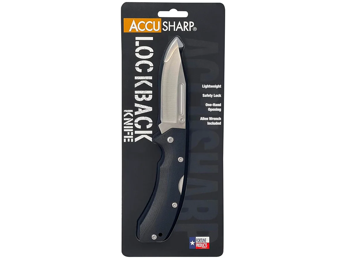 Нож складной AccuSharp Lockback Knife, нержавеющая сталь, G10, чёрный