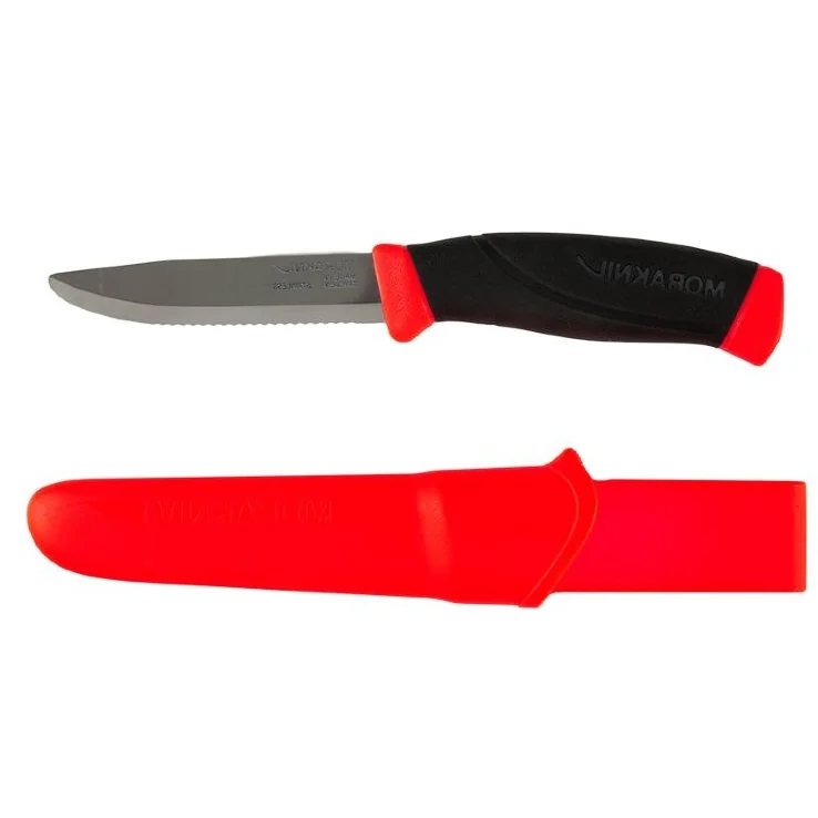Нож Morakniv Companion Rescue SRT Safe, серейтор, сигнальный красный