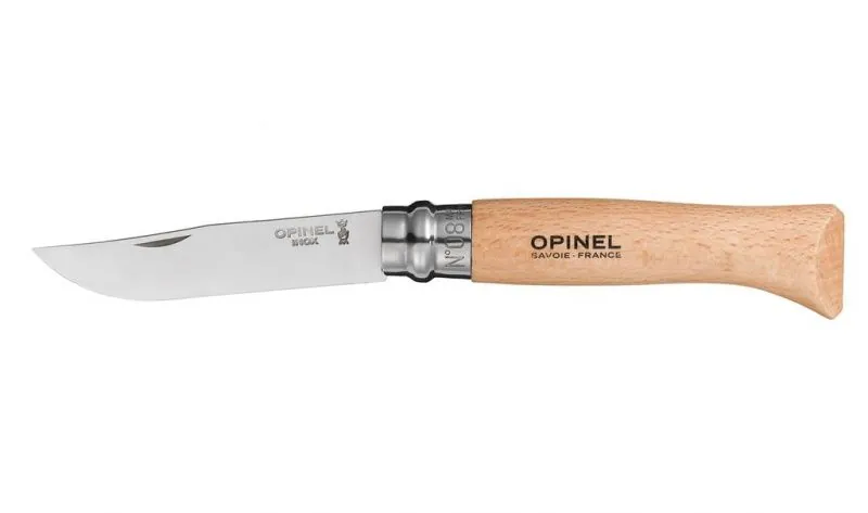 Нож складной Opinel Tradition 08, нержавеющая сталь, бук, чехол