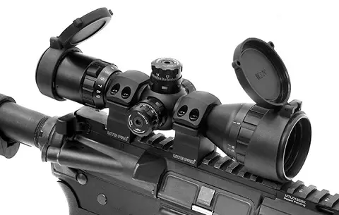 Кольца UTG PRO® Weaver/Picatinny, диаметр 26мм, высота 15мм, с упорами,материал алюминий, цвет-черн,