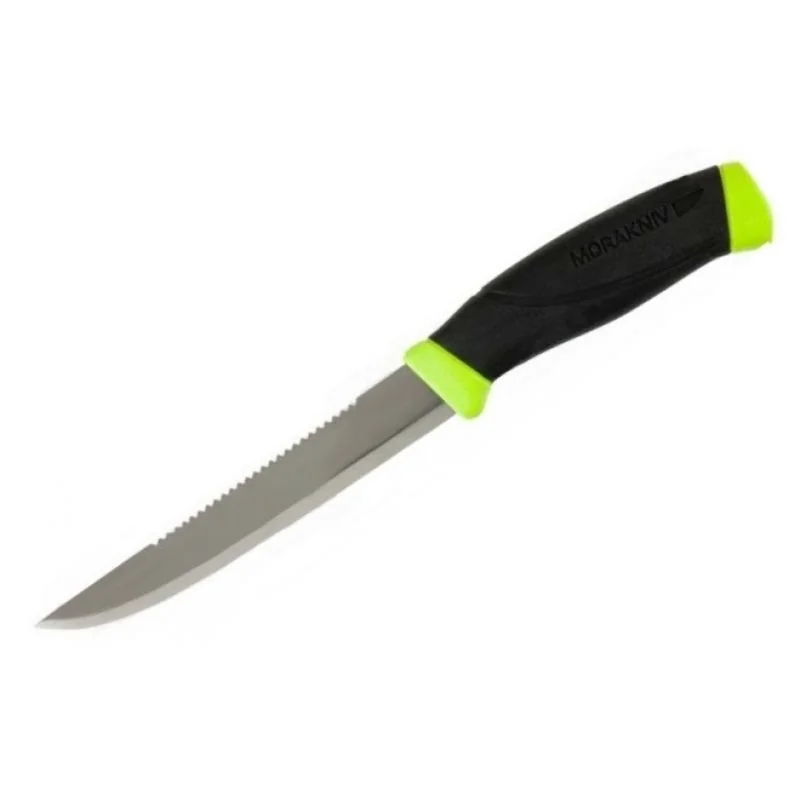 Нож Morakniv Fishing Comfort Scaler 150, серейтор на обухе, лайм