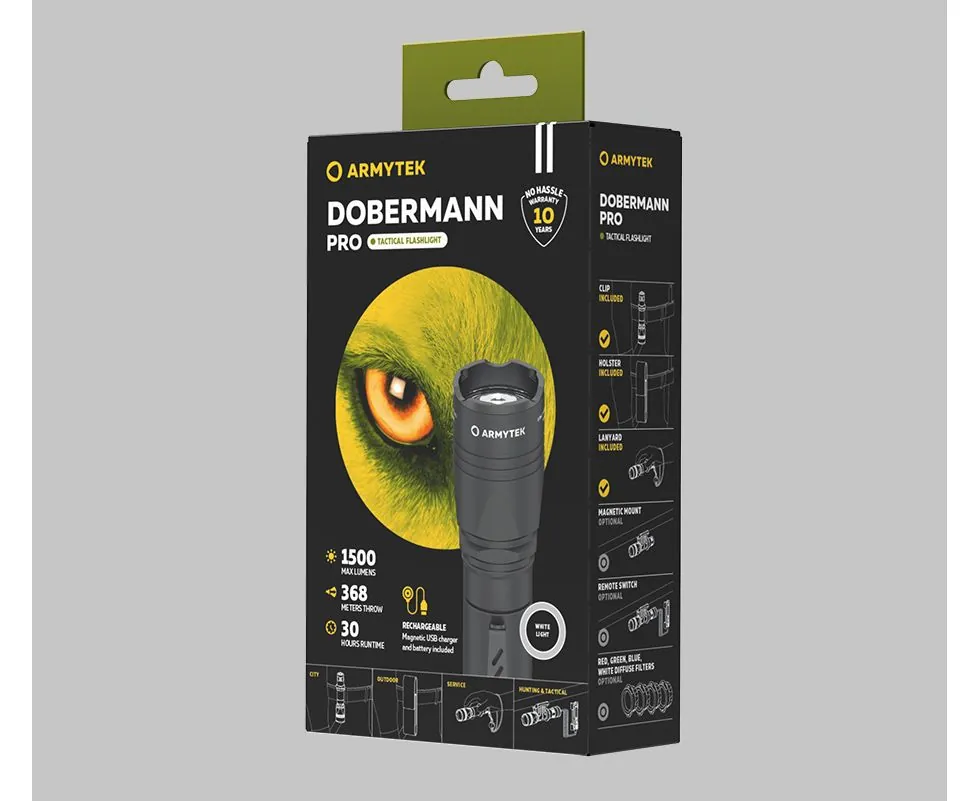 Фонарь ARMYTEK DOBERMANN PRO Magnet USB (Холодный свет)
