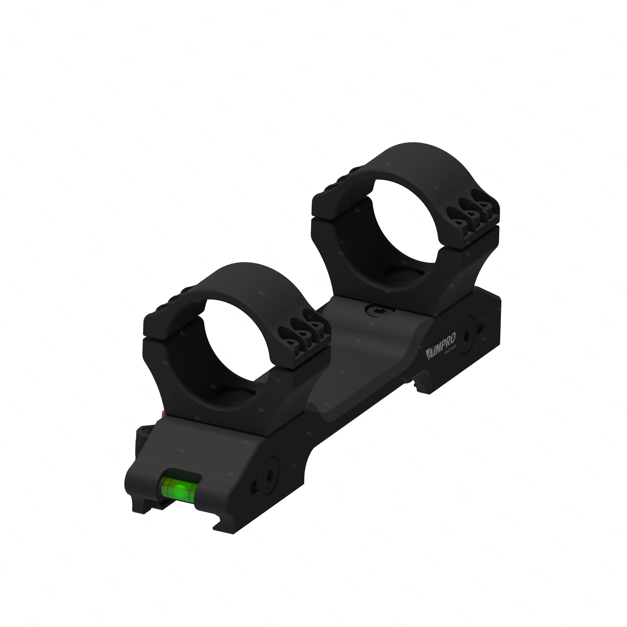 Быстросъёмный моноблочный кронштейн Aimpro на picatinny/weaver D30мм H36мм с уровнем, наклон 20 MOA