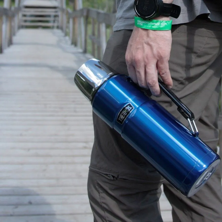 Термос для напитков THERMOS KING SK-2010 1.2L, складная ручка, синий