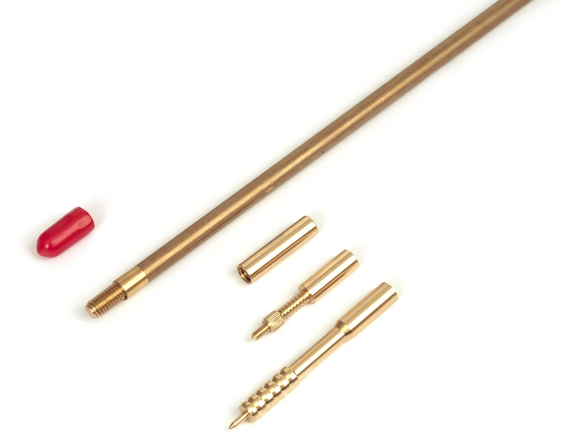 Шомпол ЧИСТОGUN к..27-.34, стержень Ø6мм, L=90см, латунь, папа 12/28, подшипник, +вишер/переходник/а