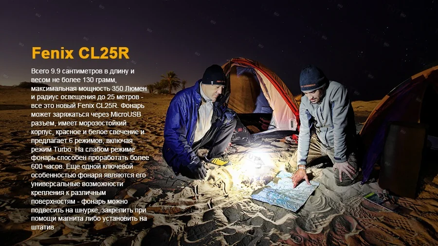 Фонарь Fenix CL25R черный