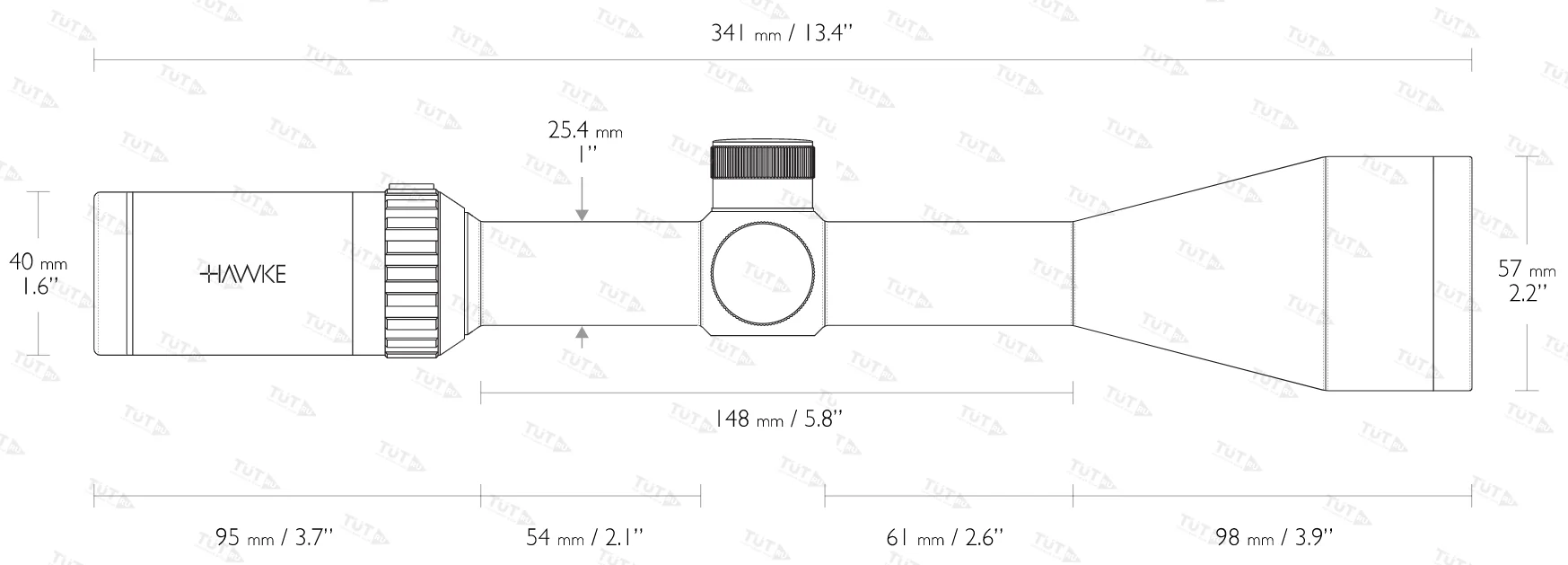 Оптический прицел Hawke Vantage IR 4-12x40 AO IR Mil Dot