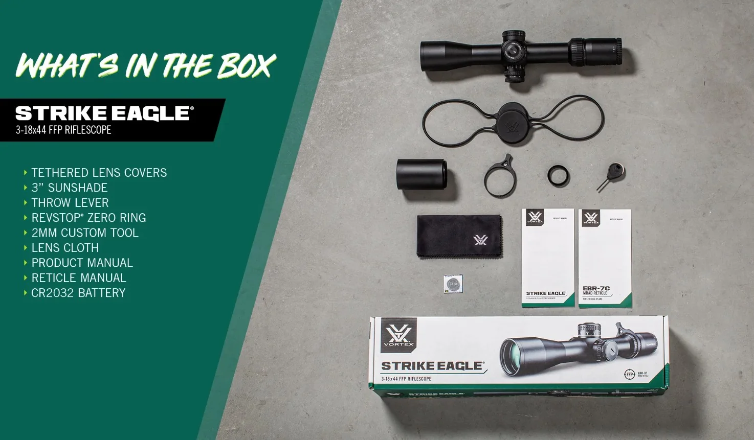 Прицел Vortex Strike Eagle 3-18x44 FFP сетка EBR-7C (MRAD) с подсветкой