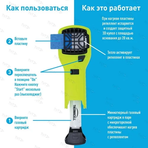 Прибор противомоскитный Thermacell MR-300 High Visible Green Repeller (ярко-зеленый)