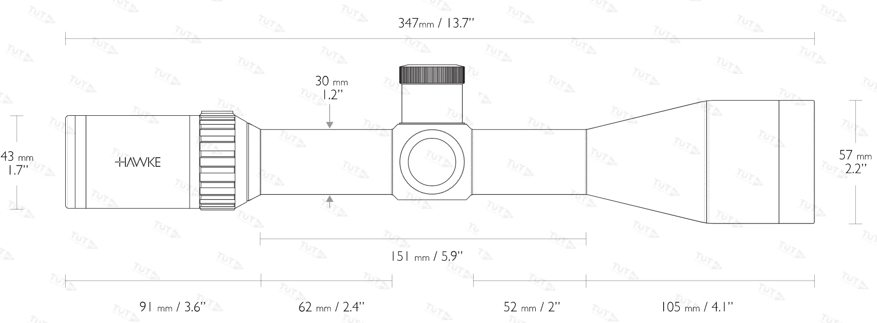 Оптический прицел Hawke Vantage WA 30 4-16x50 IR SF (10x 1/2 Mil Dot) MRAD