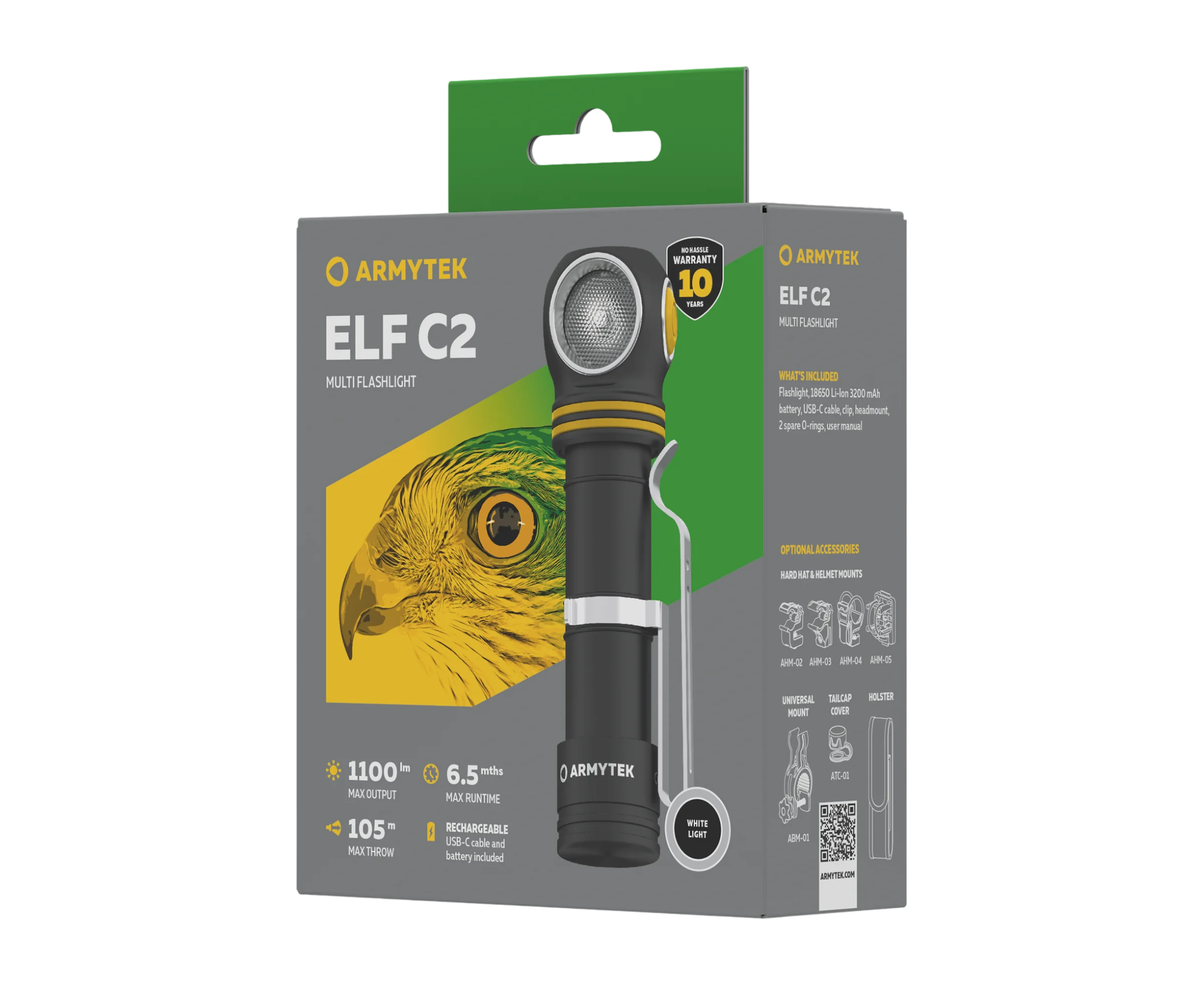 Фонарь Armytek Elf C2 USB-C Белый