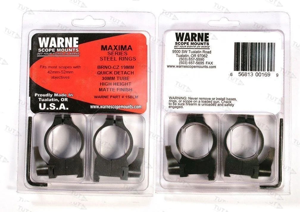 Крепления Warne CZ550 для прицелов 30мм QD High (15BLM)