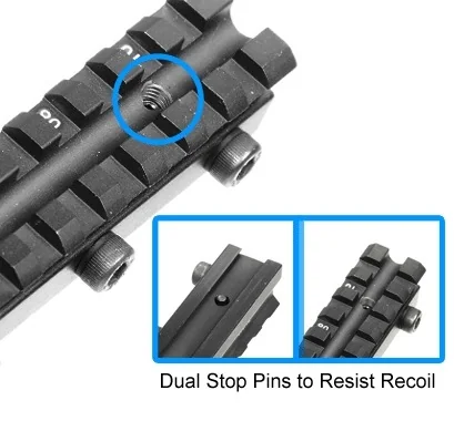 Кронштейн UTG Weaver для призмы 9-11мм с наклоном, 2 упора отдачи и 4 прижимных винта, алюминий, 107