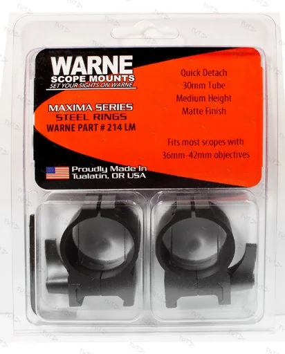 Крепления Warne Weaver 30mm QD Medium (214LM)