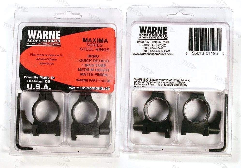 Крепления Warne CZ550 для прицелов 1" 25,4 мм QD Medium (1BLM)