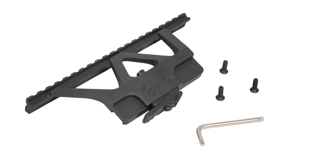 Быстросъемный боковой кронштейн ARKON с планкой weaver на Сайга/АК с выносом  / Аркон с планкой вивер на Сайга или АК