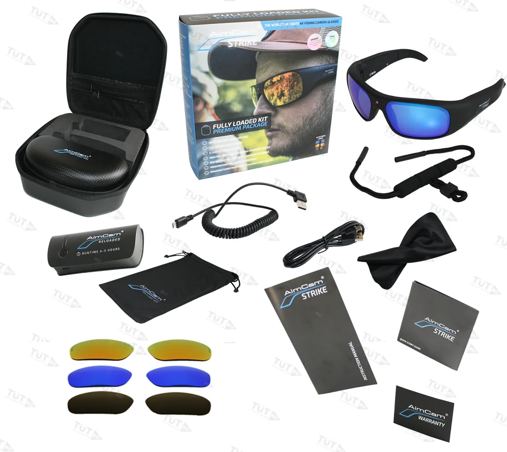 Очки с камерой AimCam Strike Fully Loaded Kit (Black, 64GB)
