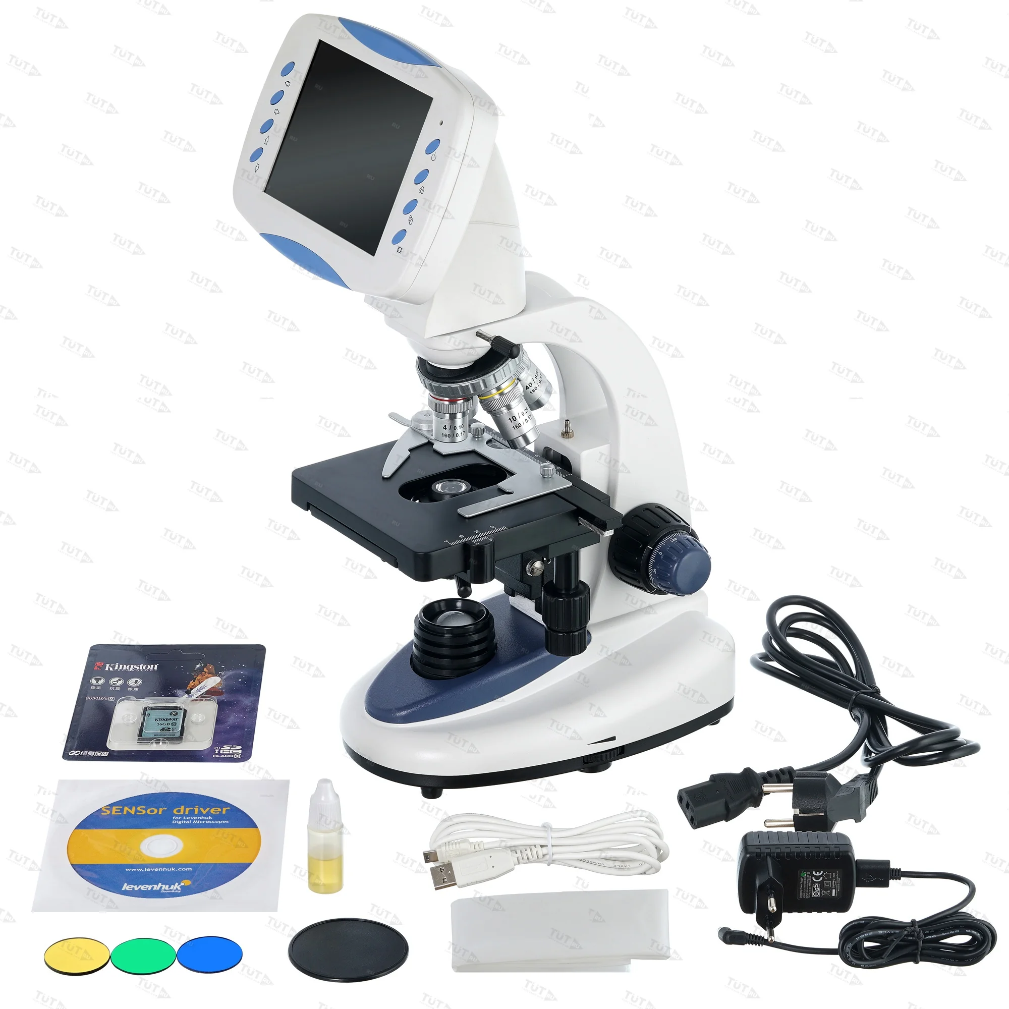 Микроскоп цифровой Levenhuk D90L LCD, монокулярный