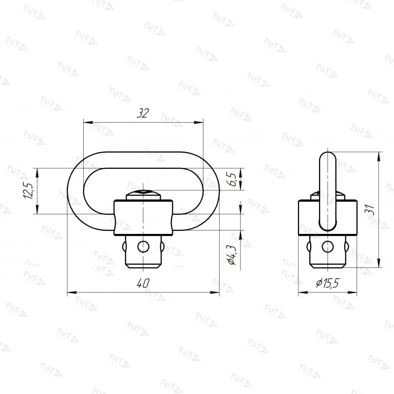 Антабка QD-быстросъемная 1,25 дюйма