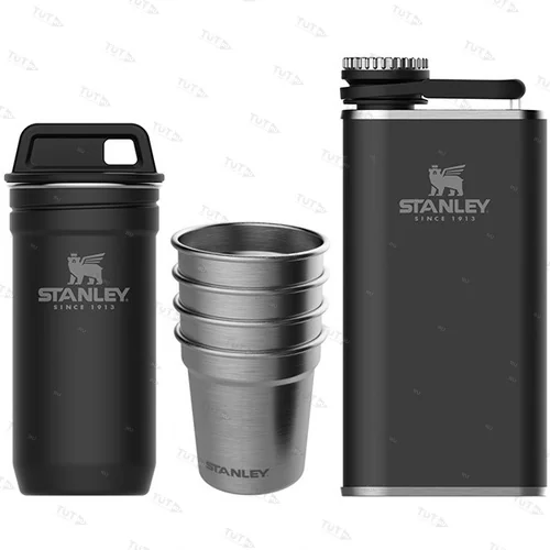 Набор стопок STANLEY Adventure 0,59ML c флягой 0,23L Чёрный