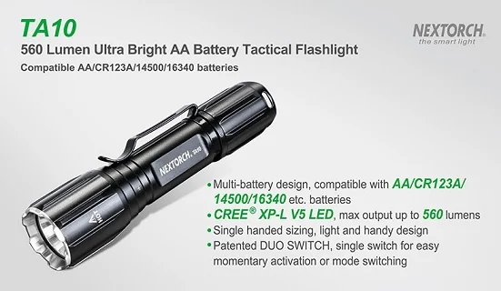 Фонарь Nextorch TA10 тактический, 560 люмен