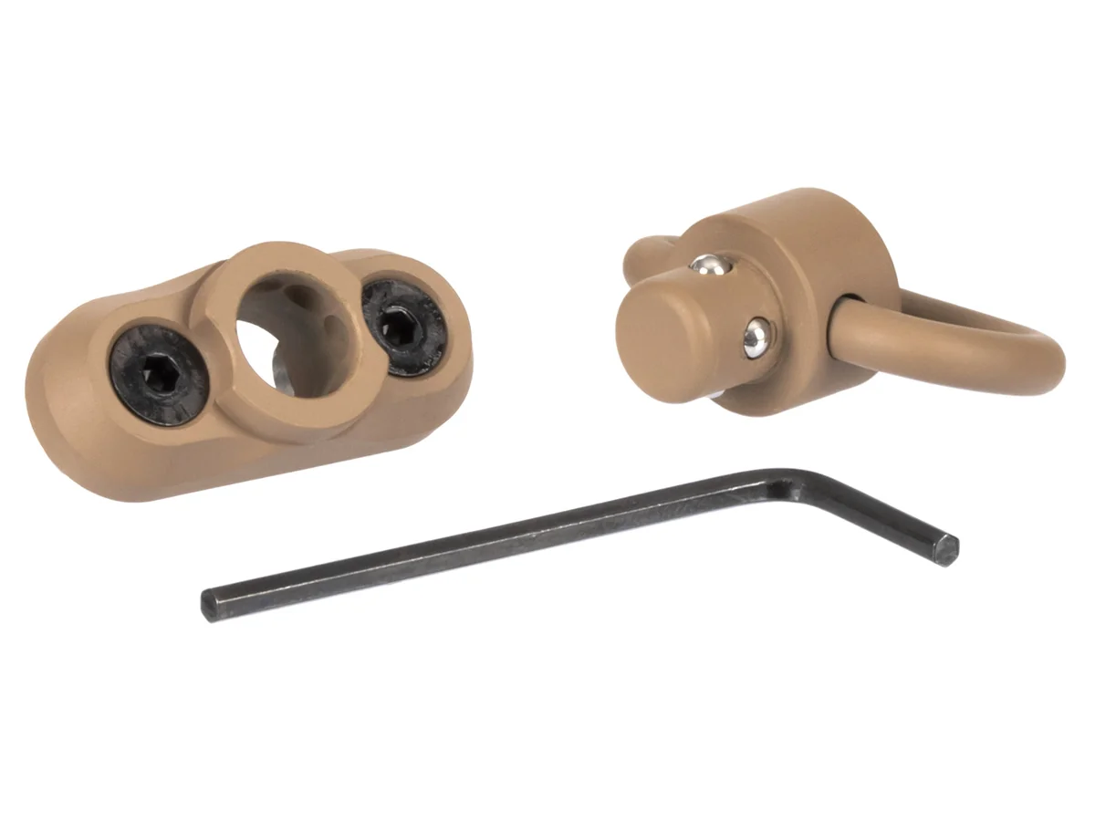 Антабка ShotTime быстросъёмная QD, на M-LOK, для ремня 25мм, песок