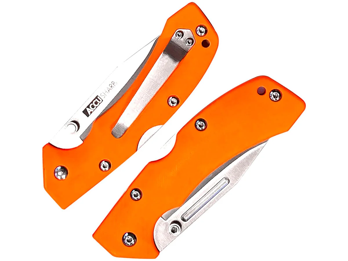 Нож складной AccuSharp Lockback Knife, нержавеющая сталь G10 оранжевый
