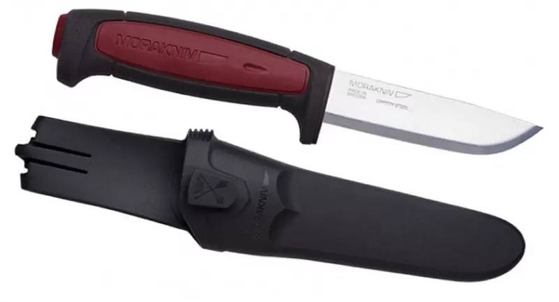 Нож Morakniv Pro, углеродистая сталь, бордовый