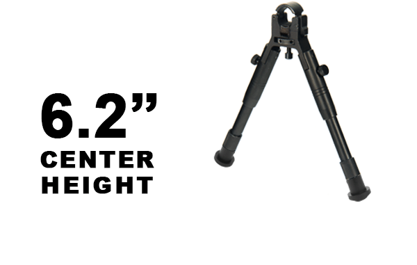 Сошки UTG на ствол диаметром 1-1,9 см., регул. высота 15,7-17см., 2 положения опор, алюминий, вес 29