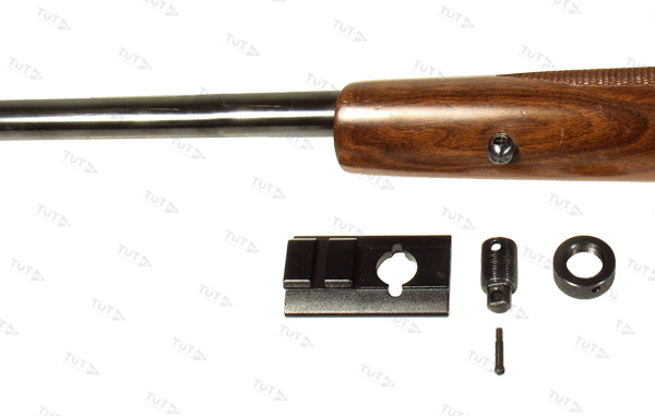 Адаптер UTG Picatinny на ушко под антабку, 1 слот, для сошек и антабки, сталь/алюминий, черный, 62гр