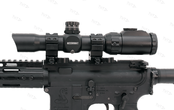 Оптический прицел Leapers Accushot T8 Tactical 1-8x28, 30мм, Circle Dot, подсв., кольца на Weaver/Pi
