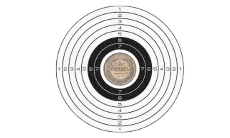 Мишень для пневматики 25 м цветная, рисунок  5 КОПЕЕК