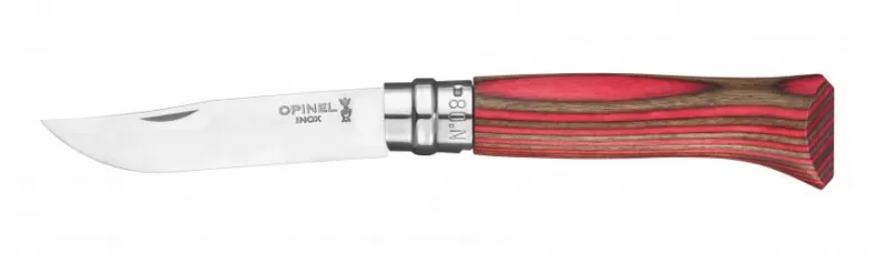 Нож складной Opinel Tradition 08, нержавеющая сталь, берёза, красный
