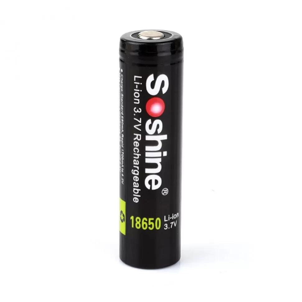Аккумулятор Li-Ion Soshine 18650P 3,7 V - 3400 mAh 3.4/Li18650 перезаряжаемый (с защитой)